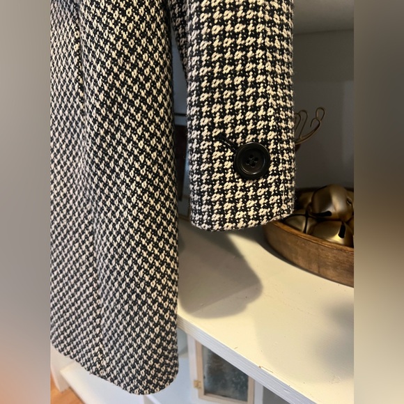 Ann Taylor Houndstooth Wool Blend Pea Coat Size 10 - Picture 5 of 9